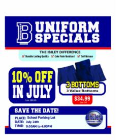 Mobile Uniform Sale (click here for link) 